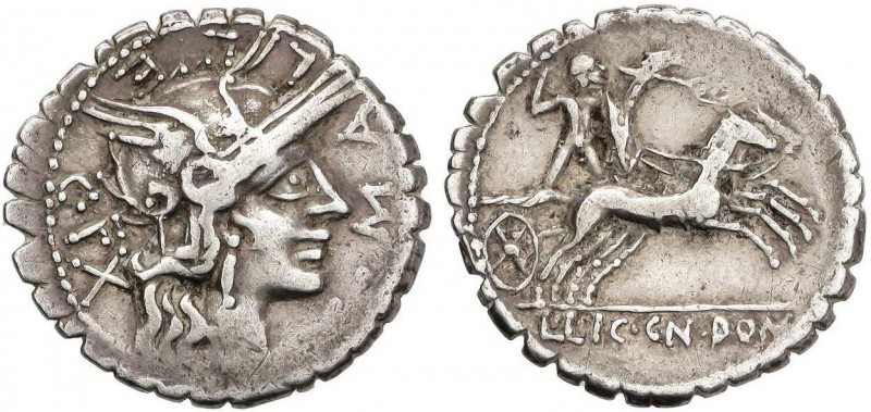ROMAN COINS: ROMAN REPUBLIC
Denario. 118 a.C. POBLICIA-1. C. Poblicius Malleolu...