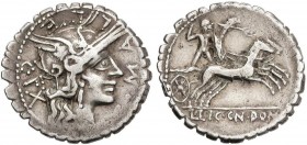 ROMAN COINS: ROMAN REPUBLIC
Denario. 118 a.C. POBLICIA-1. C. Poblicius Malleolus C. f. 3,93 grs. AR. Cal-1137; Craw-282/3; FFC-1010. MBC/MBC+.