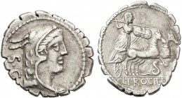 ROMAN COINS: ROMAN REPUBLIC
Denario. 80 a.C. PROCILIA-2. L. Procilius f. Anv.: Cabeza de Juno Sospita con piel de cabra a derecha, detrás S.C. 3,85 g...
