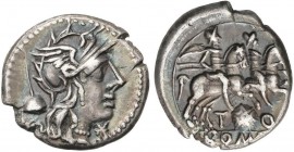 ROMAN COINS: ROMAN REPUBLIC
Denario. 126 a.C. QUINCTIA-2. T. Quinctius Flaminius. 3,87 grs. AR. Bonita pátina oscura e irisada. Cal-1227; Craw-267/1;...