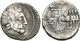 ROMAN COINS: ROMAN REPUBLIC
Denario. 87 a.C. RUBRIA-1. L. Rubrius Dossenus. Rev.: Carro triunfal a derecha encima Victoria. En exergo: L. RVBR(I). 3,...