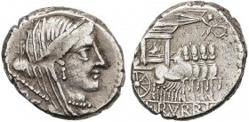 ROMAN COINS: ROMAN REPUBLIC
Denario. 87 a.C. RUBRIA-2. L. Rubrius Dossenus. Rev.: Carro triunfal a derecha encima Victoria. En exergo: L. RVBRI. 3,91...