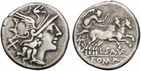 ROMAN COINS: ROMAN REPUBLIC
Denario. 152 a.C. SAUFEIA-1. L. Saufeius. Rev.: Victoria en biga a derecha. L. SAVF. EN exergo: ROMA. 3,91 grs. AR. Cal-1...
