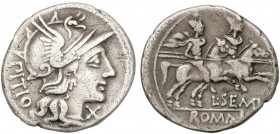 ROMAN COINS: ROMAN REPUBLIC
Denario. 148 a.C. SEMPRONIA-2. L. Sempronius Pitio. 3,48 grs. AR. Cal-1251; Craw-216/1; FFC-1107. MBC.