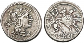 ROMAN COINS: ROMAN REPUBLIC
Denario. 127 a.C. SERVILIA-6. Cayus Serveilius. 3,89 grs. AR. Ligera pátina. Cal-1274; Craw-264/1; FFC-1114. MBC+.