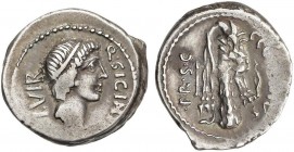ROMAN COINS: ROMAN REPUBLIC
Denario. 49 a.C. SICINIA-1. Q. Sicinius y C. Coponius. Rev.: Maza de Hércules cubierta por piel de león a derecha, ambos ...