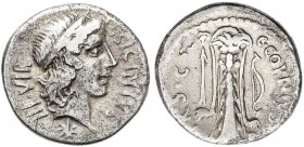 ROMAN COINS: ROMAN REPUBLIC
Denario. 49 a.C. SICINIA-2. Q. Sicinius y C. Coponius. Rev.: Maza de Hércules cubierta por piel de león mirando al frente...