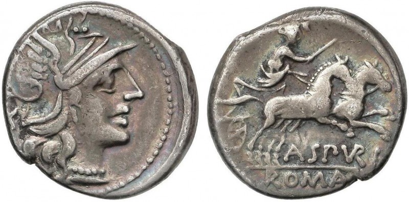 ROMAN COINS: ROMAN REPUBLIC
Denario. 139 a.C. SPURILIA-1. A. Spurilius. 3,89 gr...