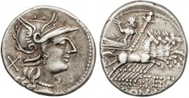ROMAN COINS: ROMAN REPUBLIC
Denario. 135 a.C. TREBANIA-1. L. Trebanius. 3,85 grs. AR. Ligera pátina irregular. Cal-1315; Craw-241/1a; FFC-1160. EBC-....
