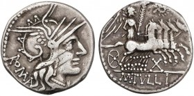ROMAN COINS: ROMAN REPUBLIC
Denario. 120 a.C. TULLIA-1. M. Tullius. 3,87 grs. AR. (Dos rayitas en anverso). Cal-1317; Craw-280/1; FFC-1162. MBC.