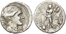 ROMAN COINS: ROMAN REPUBLIC
Denario. 108-107 a.C. VALERIA-11. L. Valerius Flaccus. Anv.: Busto alado de la Victoria a derecha, delante *. 3,69 grs. A...
