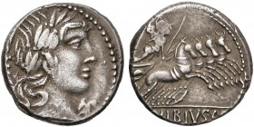 ROMAN COINS: ROMAN REPUBLIC
Denario. 90 a.C. VIBIA-2. C. Vibius C. f. Pansa. Anv.: Cabeza laureada de Apolo a derecha con rizos en la nuca, debajo de...