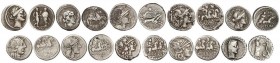 ROMAN COINS: ROMAN REPUBLIC
Lote 10 monedas Denario. FLAMINIA-1, TERENTIA-10, MARCIA-27, MINUCIA-1, PAPIRIA-6, PLUTIA-1, RENIA-1, ROSCIA-3, SERVILIA-...