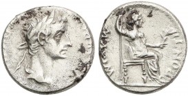 ROMAN COINS: ROMAN EMPIRE
Denario. Acuñada el 14-37 d.C. TIBERIO. LUGDUNUM. Anv.: (TI. CAESAR) DIVI (AVG. F. AVGVSTVS.) Cabeza laureada a derecha. Re...