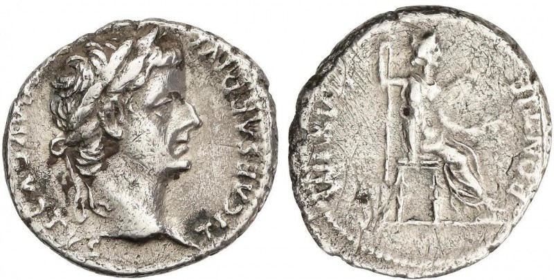 ROMAN COINS: ROMAN EMPIRE
Denario. Acuñada el 14-37 d.C. TIBERIO. LUGDUNUM. Anv...