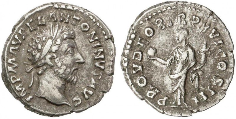 ROMAN COINS: ROMAN EMPIRE
Denario. Acuñada el 161-162 d.C. MARCO AURELIO. Anv.:...