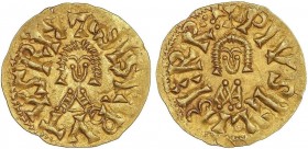 VISIGOTHIC COINS
Triente. SISEBUTO (612-621 d.C.). ELIBERRI (Baética). Anv.: ¶SISEBVTVSRE¶. Rev.: ¶PIVSELIBERR (flor de puntos). 1,41 grs. AU. Estilo...