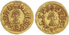 VISIGOTHIC COINS
Triente. SISEBUTO (612-621 d.C.). ELVORA (Lusitania). Anv.: ¶SISEBVTVSREX. Rev.: ¶TVSELVORAIVS. 1,43 grs. AU. RARA. Miles-191a; VCC-...