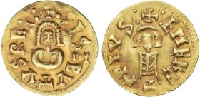 VISIGOTHIC COINS
Triente. (612-621 d.C.). SISEBUTO. EMERITA (Lusitania). Anv.: ¶ :SISEBVTVSREx : Rev.: ¶ :EMERETAPIVS : 1,50 grs. AU. VCC-258.26. MBC...