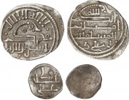 AL-ANDALUS COINS: THE ALMORAVIDS
Lote 2 monedas 1/2 y 1 Quirate. ALÍ BEN YUSUF. 0,39 y 0,77 grs. AR. 1/2 Quirate: Anepígrafo, Delgado-pág.106, 35d; V...