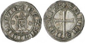 MEDIEVAL COINS: CATALONIA-ARAGÓN
Dobler. SANÇ DE MALLORCA. MALLORCA. Anv.: +REX MAIORICAR. Busto de frente entre estrellas. Rev.: +SACIVS DEI:GRA. Cr...