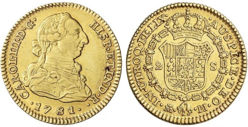 SPANISH MONARCHY: CHARLES III
2 Escudos. 1781/79. MADRID. P.J. 6,75 grs. AC-156...