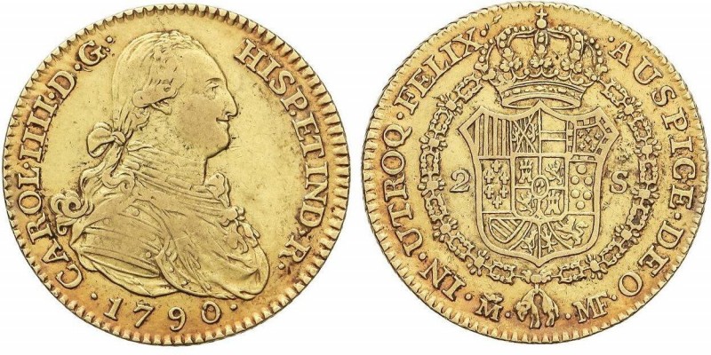 SPANISH MONARCHY: CHARLES IV
2 Escudos. 1790. MADRID. M.F. 6,83 grs. AC-1275. M...