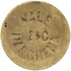 PESETA SYSTEM: LOCAL ISSUES OF THE CIVIL WAR
25 Céntimos. MARCHENA. Latón. Cal-10; HG-235; Vti-L48. MBC.