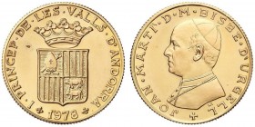 WORLD COINS: ANDORRA
Sobirana d´Or. 1978. 8,10 grs. AU. Joan Martí Bisbe d´Urgell. Leyenda en catalán. Tirada: 3.500 piezas. Con certificado. Fr-2. F...