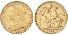 WORLD COINS: AUSTRALIA
Soberano. 1899-M. VICTORIA. MELBOURNE. 7,95 grs. AU. Fr-24; KM-13. MBC.