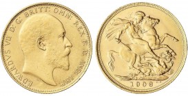 WORLD COINS: AUSTRALIA
Soberano. 1908-M. EDUARDO VII. MELBOURNE. 7,97 grs. AU. Fr-33; KM-15. EBC-.