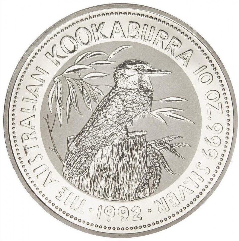 WORLD COINS: AUSTRALIA
30 Dólares. 1992. ISABEL II. AR (1 Kg.). Kookaburra sobr...