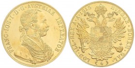 WORLD COINS: AUSTRIA
4 Ducados. 1915. FRANCISCO JOSÉ I. 13,96 grs. AU. Reacuñación oficial (Restrike). Fr-488; KM-2276. PROOF.