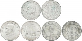 WORLD COINS: CHINA
Lote 3 monedas 1 Dólar (Yuan). (1921, 1927, 1934). YUAN SHIH KAY, SUN YAT-SEN (2). 26.99, 26.87, 26.79 grs. AR. A EXAMINAR. MBC+ a...