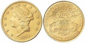 WORLD COINS: UNITED STATES
20 Dólares. 1897. 33,4 grs. AU. Coronet Head. Fr-177; KM-74.3. EBC-.