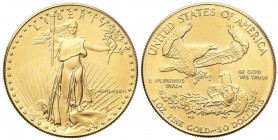 WORLD COINS: UNITED STATES
50 Dólares. 1986. 34,05 grs. AU. Fecha en números romanos. Saint Gaudens. Fr-B1; KM-219. SC.