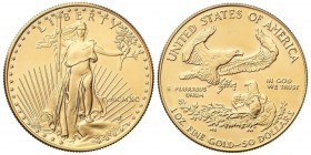WORLD COINS: UNITED STATES
50 Dólares. 1990. 33,99 grs. AU. Fecha en números romanos. Saint Gaudens. Fr-B1; KM-219. SC.