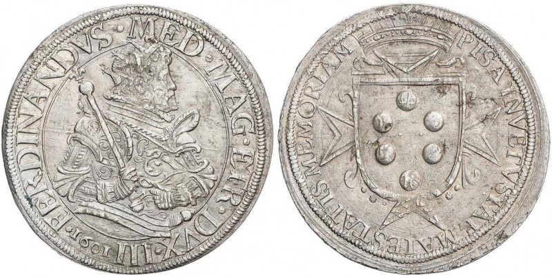 WORLD COINS: ITALIAN STATES
Tallero. 1601. FERNANDO I DE MEDICI. TOSCANA. FLORE...