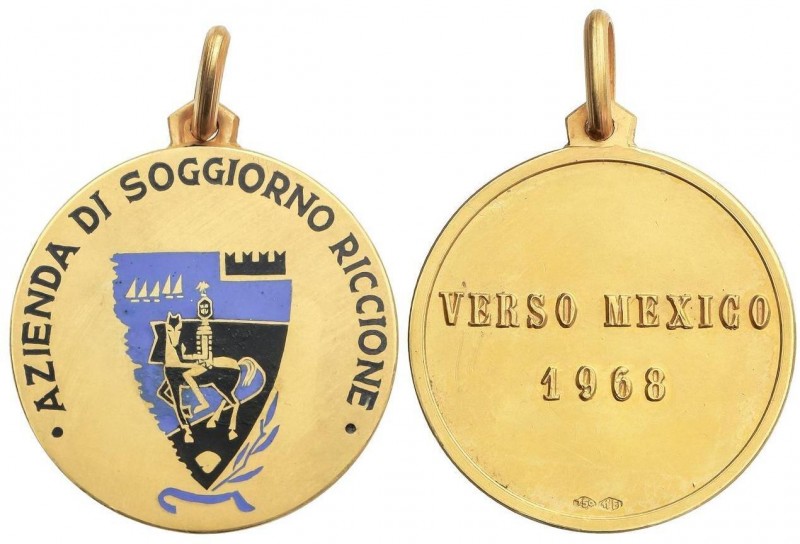 WORLD COINS: ITALY
Verso México. 1968. AZIENDA DI SOGGIORNO RICCIONE. Anv.: Esc...