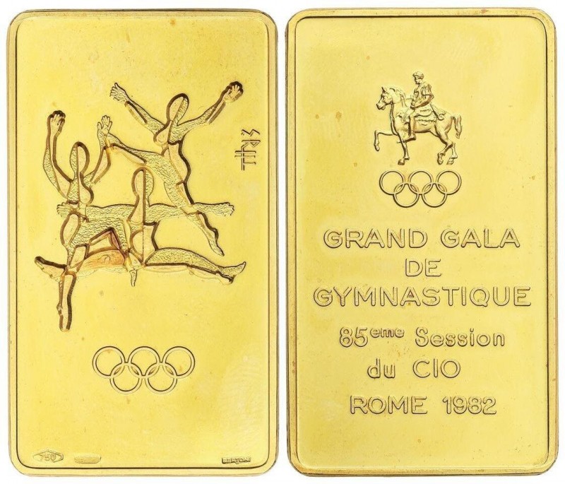 WORLD COINS: ITALY
Plaqueta. 1982. GRAND GALA DE GYMNASTIQUE. ROMA. Anv.: Tres ...