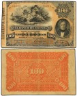 SPANISH BANK NOTES: BANCO DE ESPAÑA
100 Pesetas. 1 Enero 1884. Mendizábal. (Reparaciones). MUY ESCASO. Ed-284. (MBC+).