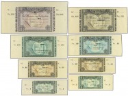 SPANISH BANK NOTES: CIVIL WAR, REPUBLICAN ZONE
Serie 8 billetes 5 (2), 10, 25, 50, 100, 500 y 1.000 Pesetas. 1 Enero 1937. EL BANCO DE ESPAÑA. BILBAO...
