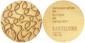 SPANISH MEDALS
Campeonatos de Europa de Natación. 1970. BARCELONA. Anv.: Diseño abstracto de ondas y escudo de Barcelona. Rev.: Leyenda en siete líne...