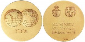 SPANISH MEDALS
I Día Mundial del Fútbol. 31·X·73. F.I.F.A. BARCELONA. Anv.: Escudo de la F.I.F.A. Rev.: Escudos de la F.E.F. y el C.F. Barcelona; deb...