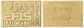 SPANISH MEDALS
Plaqueta en forma de sello. 1976. AFIS. BARCELONA. Anv.: AFIS BARCELONA ESPAÑA. Aros Alímpicos. Rev.: Grabado:10-1-67 / 14-1-76. 15,84...