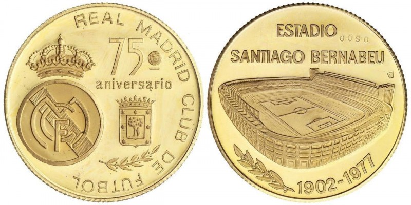 SPANISH MEDALS
75 aniversario. 1902-1977. REAL MADRID C.F. Anv.: Escudo del Rea...