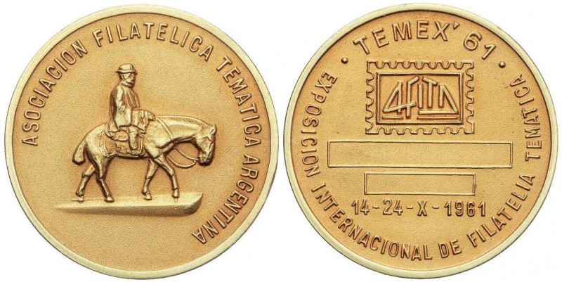 WORLD COINS: ARGENTINA
Medalla. Octubre 1961. ASOCIACIÓN FILATÉLICA TEMÁTICA AR...