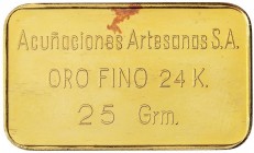 SPANISH MEDALS
Ligote 25 gramos. ACUÑACIONES ARTESANAS S.A. AU/24K. SC.