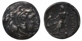 Kings of Macedon. Alexander 'the Great' (336-323 BC). 
Lampsacus, c. 310-301 BC.
Obv. Head of Heracles to right, wearing lion's skin.
Rev. AΛEΞANΔP...