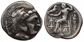 Seleukid Kingdom. Babylon II mint. Seleukos I Nikator 312-281 BC. 
In the name and types of Alexander III of Macedon
Drachm AR, Condition: Very Good...